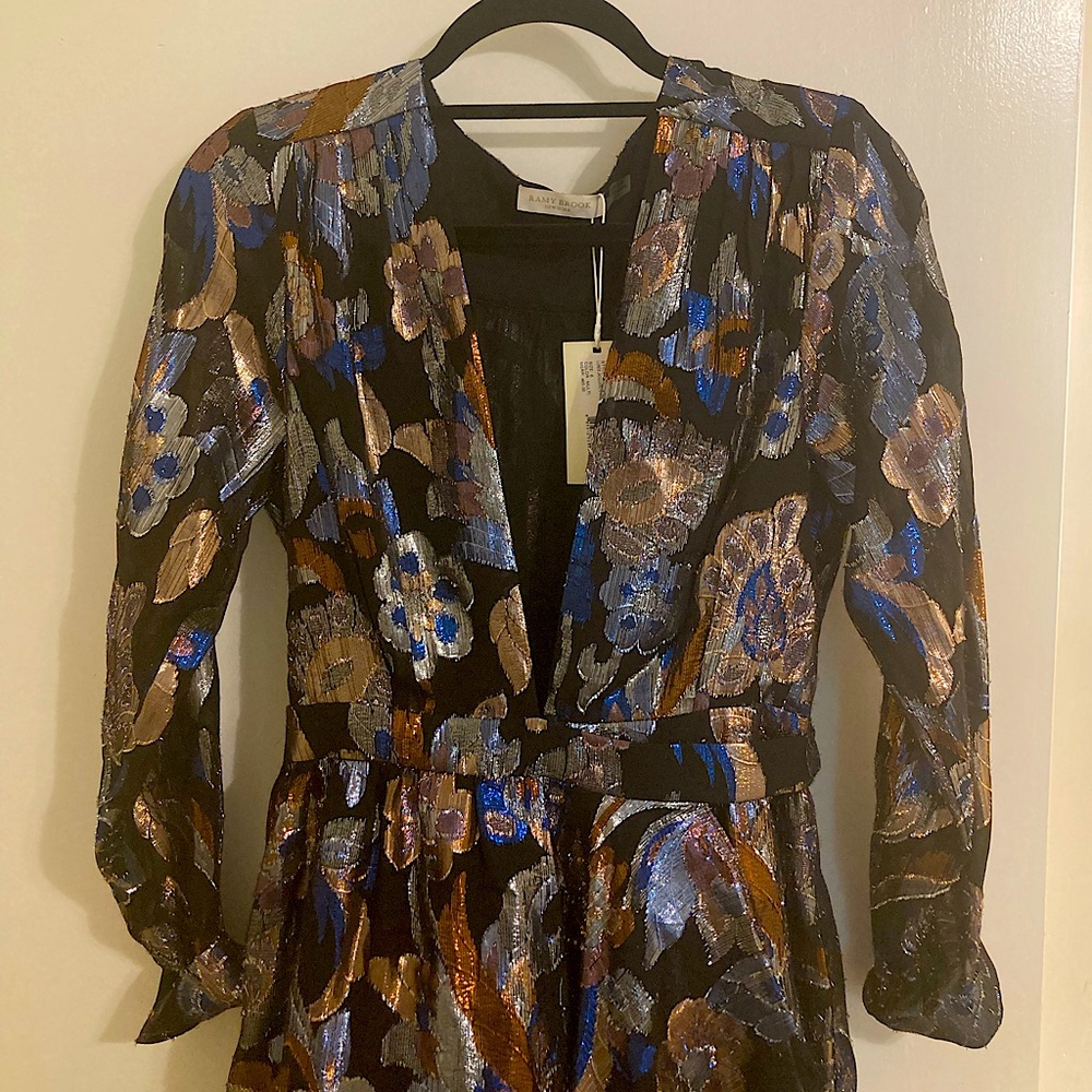 Ramy Brook New York NTW metallic deep V dress